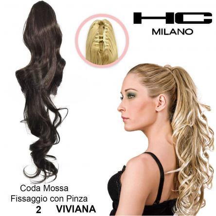 HC MILANO CODA VIVIANA FIBRA SINTETICA MOSSA CON PINZA Sicula Cosmetics SRL