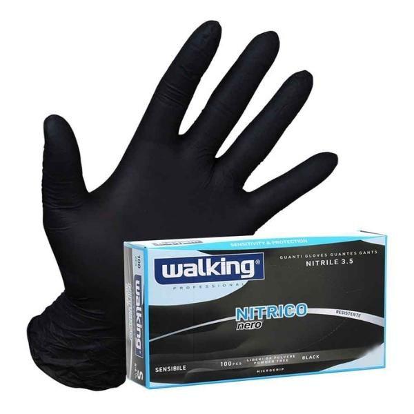 WALKING GUANTI NITRILE NERO 100PZ L Sicula Cosmetics SRL