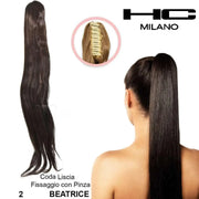 HC MILANO CODA BEATRICE FIBRA SINTETICA LISCIA CON PINZA.