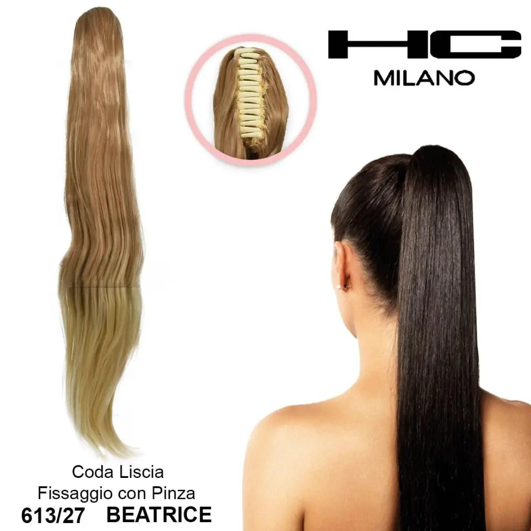 HC MILANO CODA BEATRICE FIBRA SINTETICA LISCIA CON PINZA.