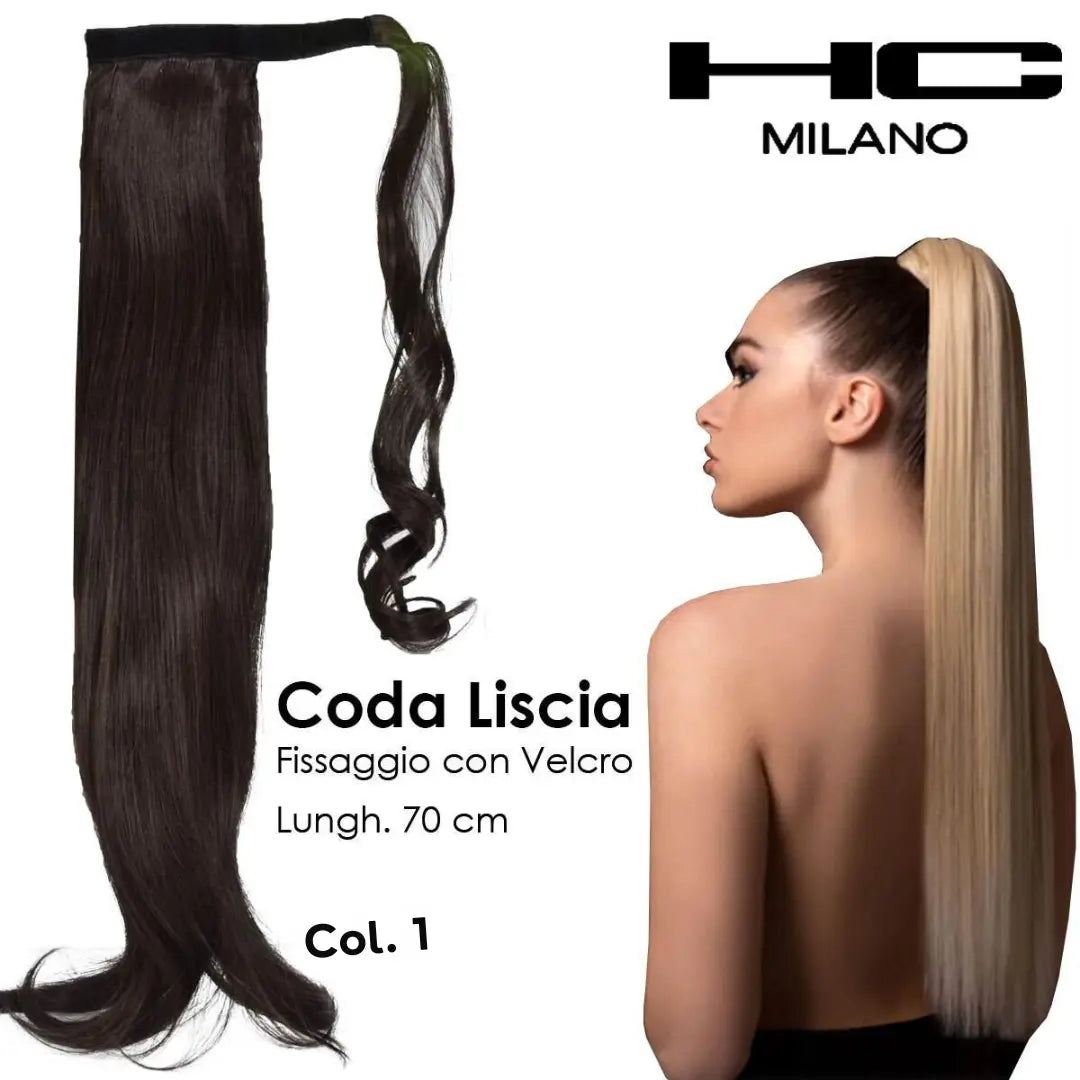 HC MILANO CODA EMILIA FIBRA SINTETICA LISCIA CON VELCRO.