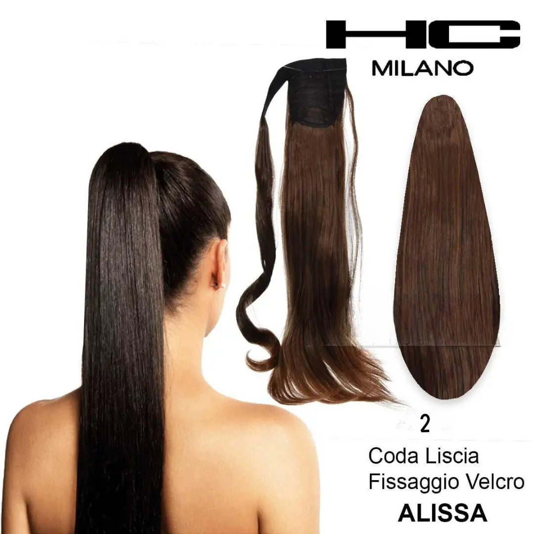 HC MILANO CODA ALISSA FIBRA SINTETICA LISCIA CON VELCRO.