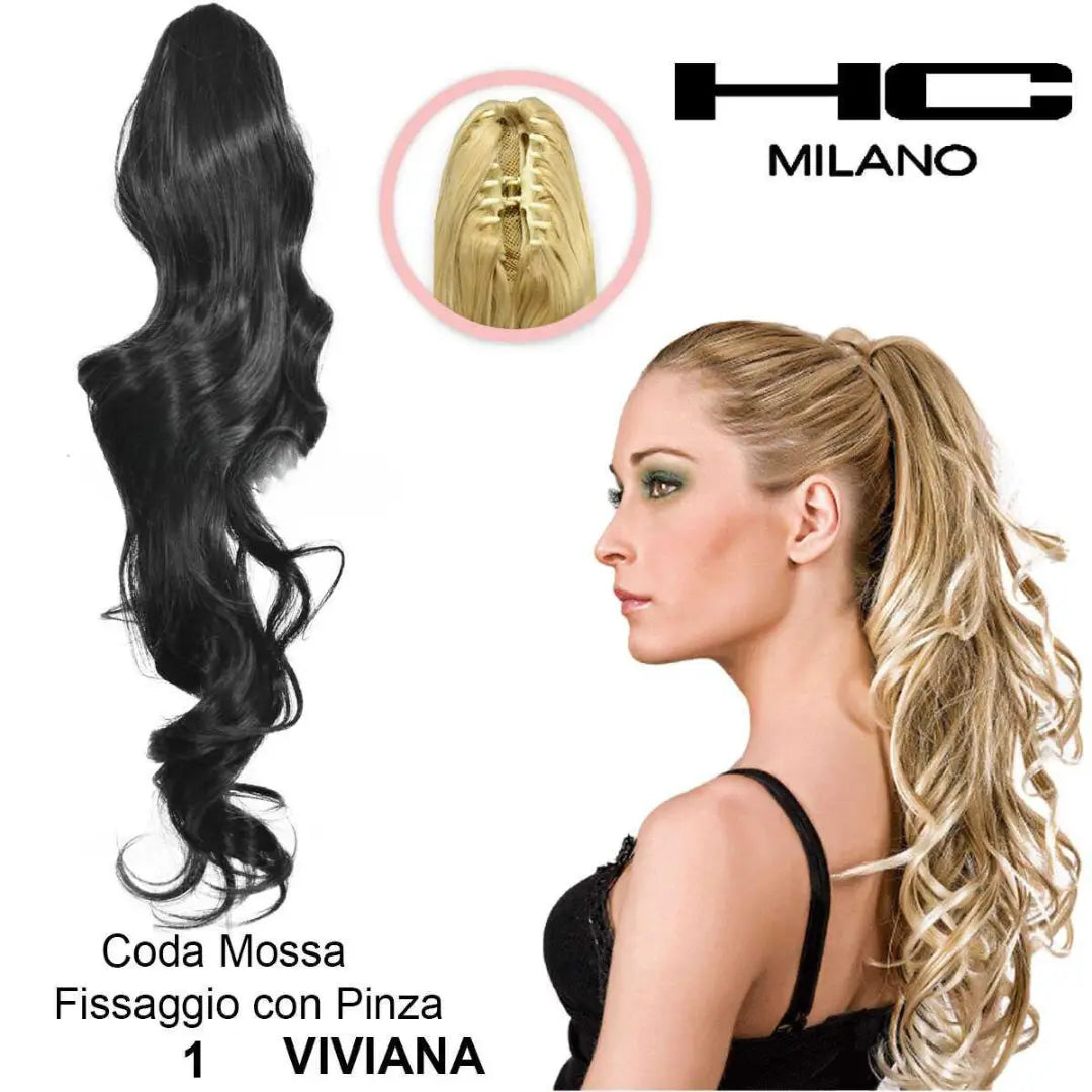 HC MILANO CODA VIVIANA FIBRA SINTETICA MOSSA CON PINZA.