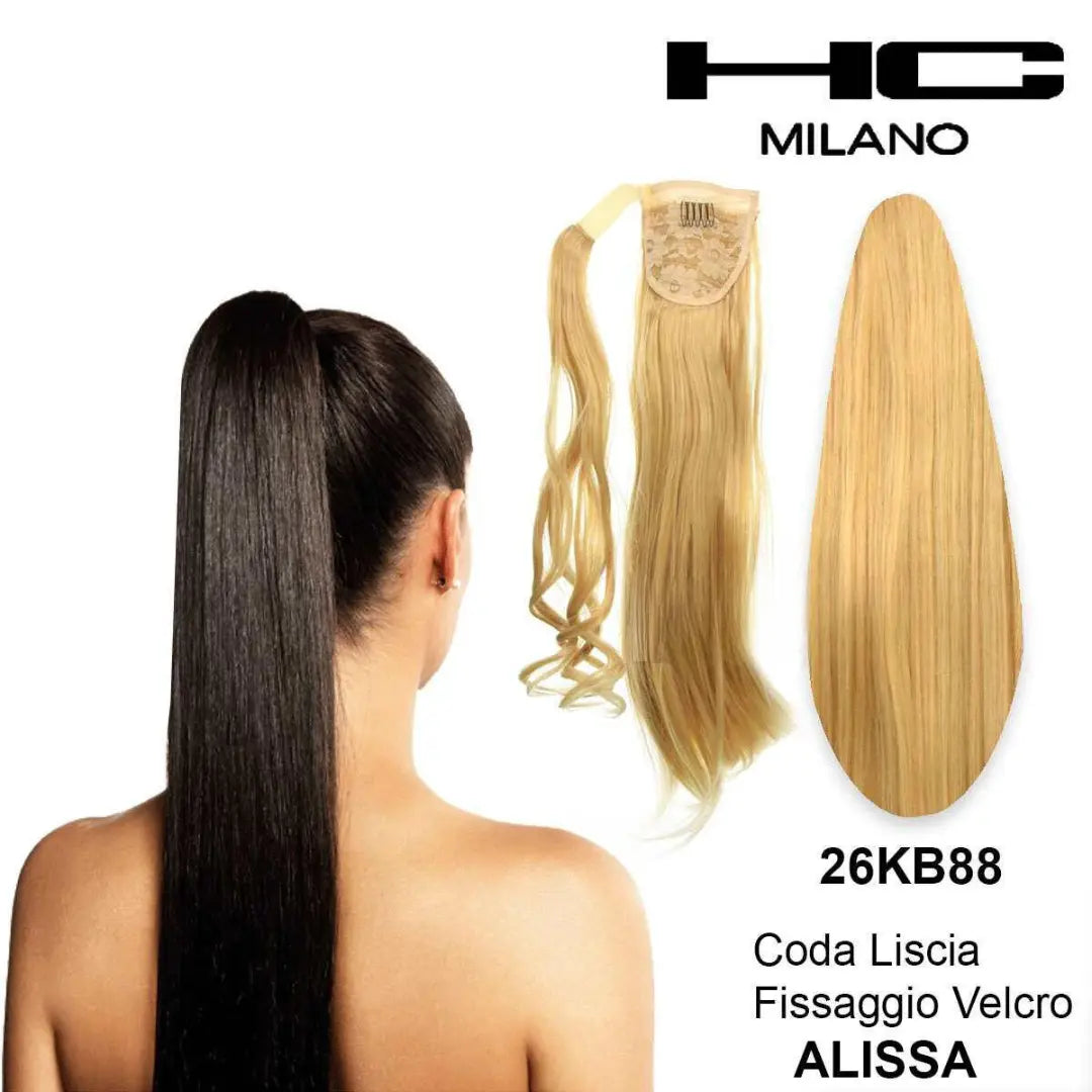 HC MILANO CODA ALISSA FIBRA SINTETICA LISCIA CON VELCRO.