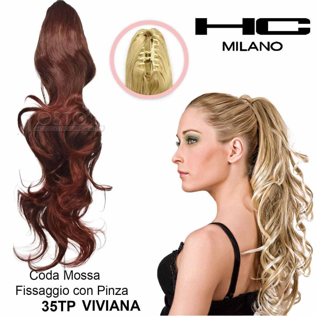 HC MILANO CODA VIVIANA FIBRA SINTETICA MOSSA CON PINZA