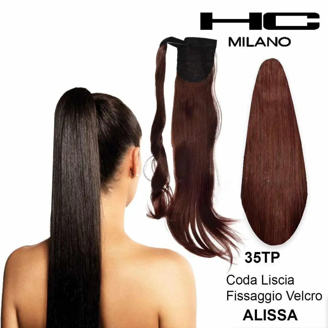 HC MILANO CODA ALISSA FIBRA SINTETICA LISCIA CON VELCRO.