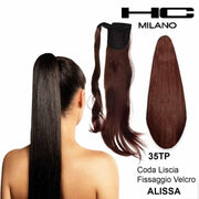 HC MILANO CODA ALISSA FIBRA SINTETICA LISCIA CON VELCRO.