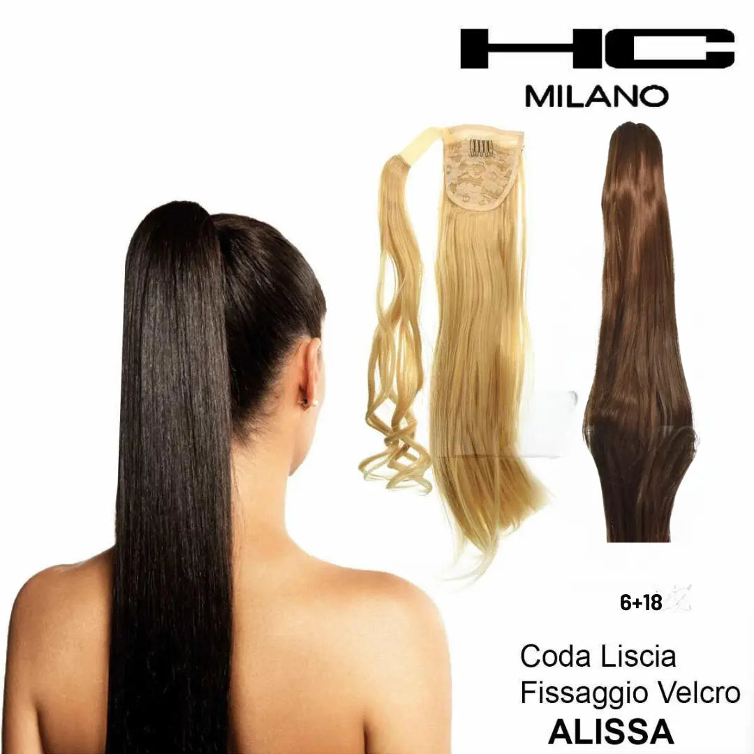 HC MILANO CODA ALISSA FIBRA SINTETICA LISCIA CON VELCRO.