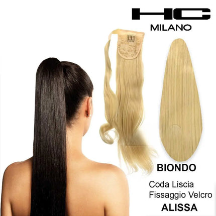 HC MILANO CODA ALISSA FIBRA SINTETICA LISCIA CON VELCRO.