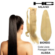 HC MILANO CODA ALISSA FIBRA SINTETICA LISCIA CON VELCRO.