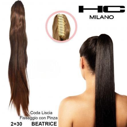 HC MILANO CODA BEATRICE FIBRA SINTETICA LISCIA CON PINZA Sicula Cosmetics SRL