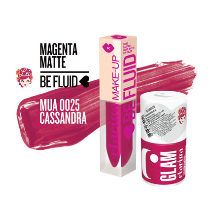 CLARISSA BE FLUID LIPCOLOR CASSANDRA-MAGENTA MATTE 4ML MUA 0025 Sicula Cosmetics SRL