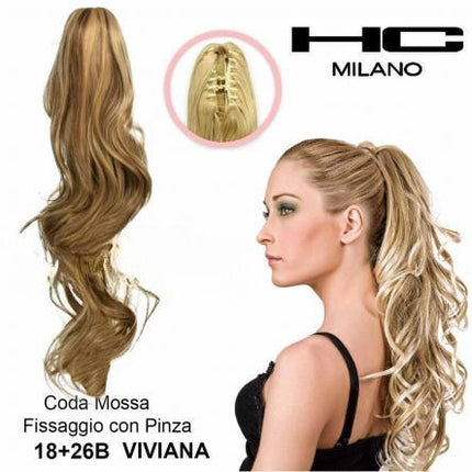 HC MILANO CODA VIVIANA FIBRA SINTETICA MOSSA CON PINZA Sicula Cosmetics SRL