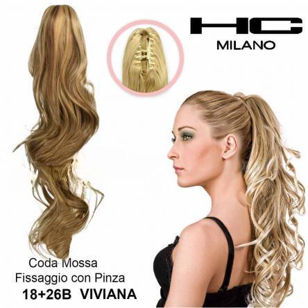 HC MILANO CODA VIVIANA FIBRA SINTETICA MOSSA CON PINZA Sicula Cosmetics SRL