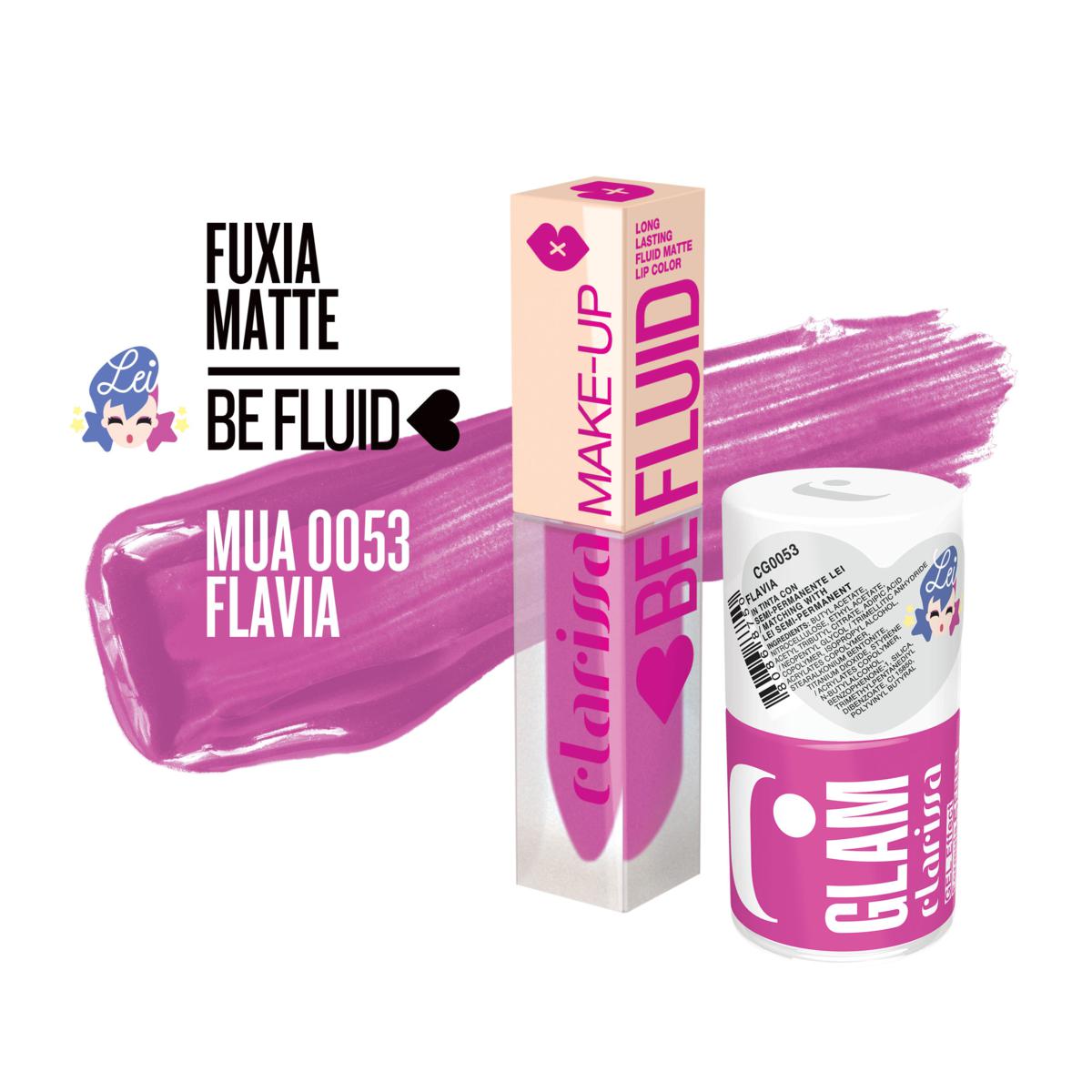 CLARISSA BE FLUID LIPCOLOR FLAVIA FUXIA MATTE 4ML MUA 0053 Sicula Cosmetics SRL