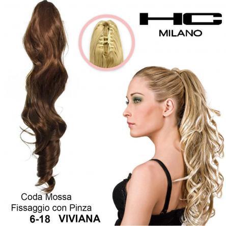HC MILANO CODA VIVIANA FIBRA SINTETICA MOSSA CON PINZA Sicula Cosmetics SRL