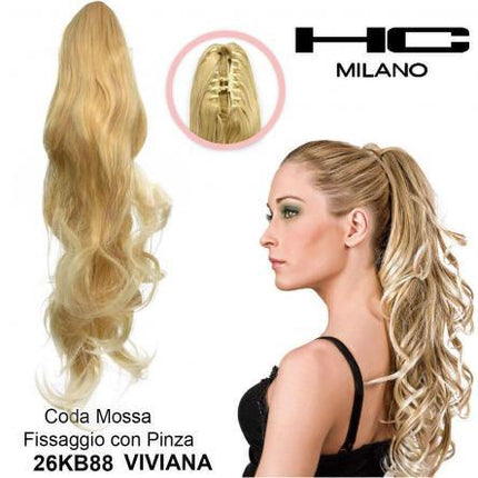 HC MILANO CODA VIVIANA FIBRA SINTETICA MOSSA CON PINZA Sicula Cosmetics SRL