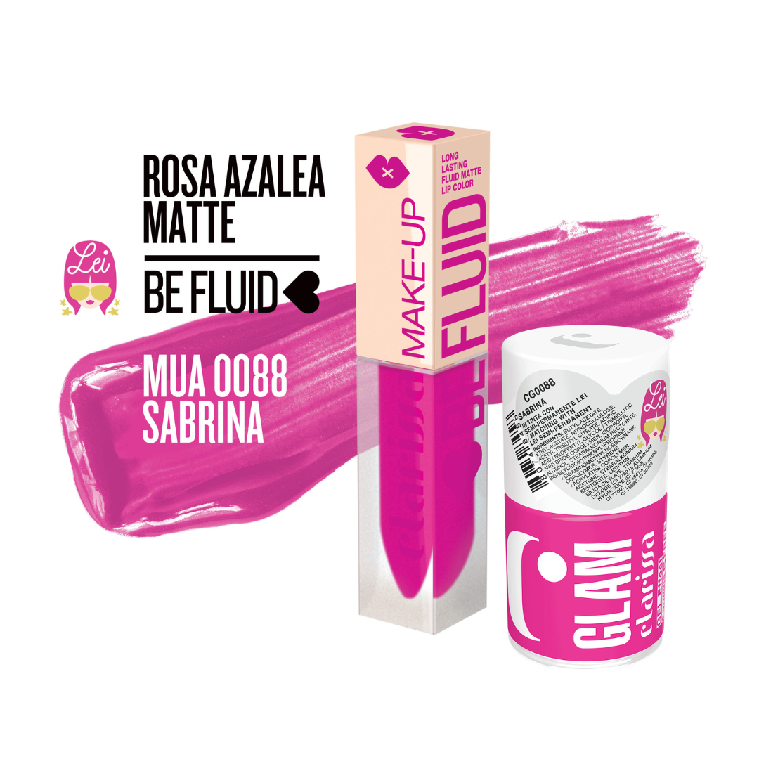 CLARISSA BE FLUID LIPCOLOR SABRINA-ROSA AZALE MATTE4ML MUA 0088