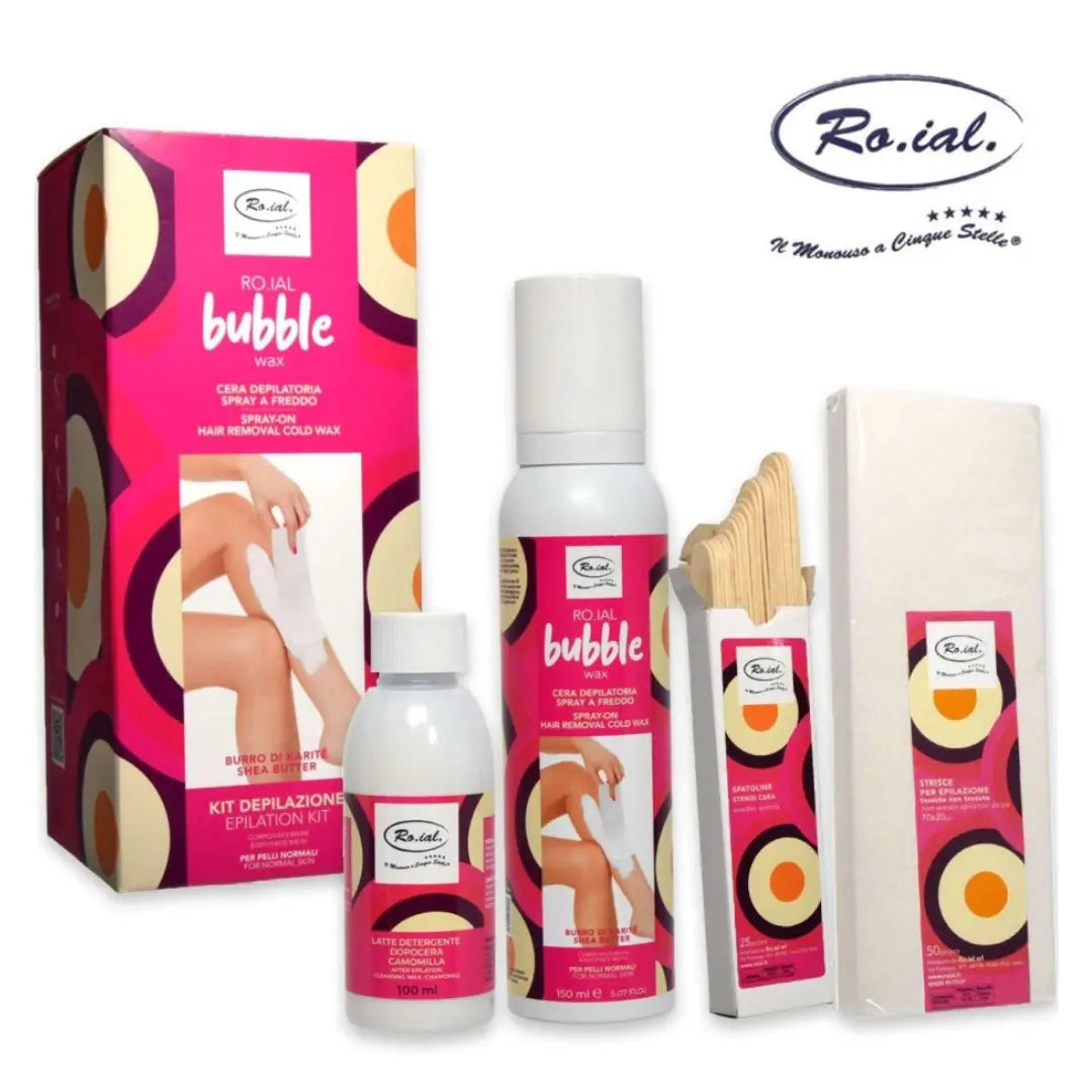 ROIAL KIT DEPIL.A FREDDO BUBBLE WAX BURRO DI KARITE'.