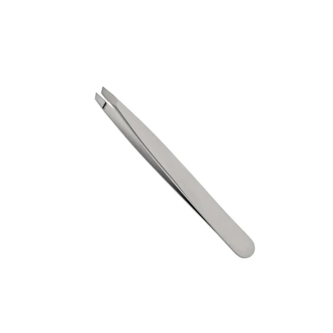 PINZETTA PUNTA OBLIGUA INOX.