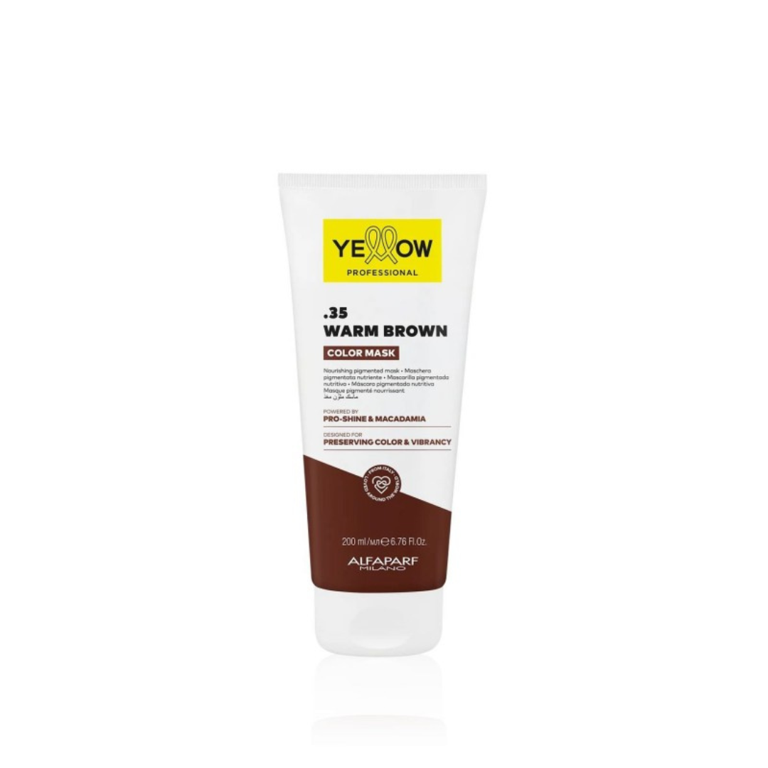 ALFAPARF YELLOW COLOR MASK .35 WARM BROWN 200ML Sicula Cosmetics SRL