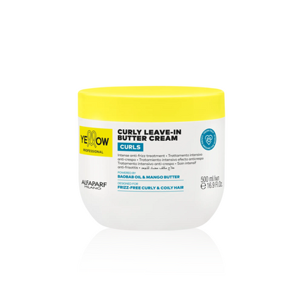 ALFAPARF YELLOW CURLY LEAVE IN BUTTER CREAM 500ML Sicula Cosmetics SRL