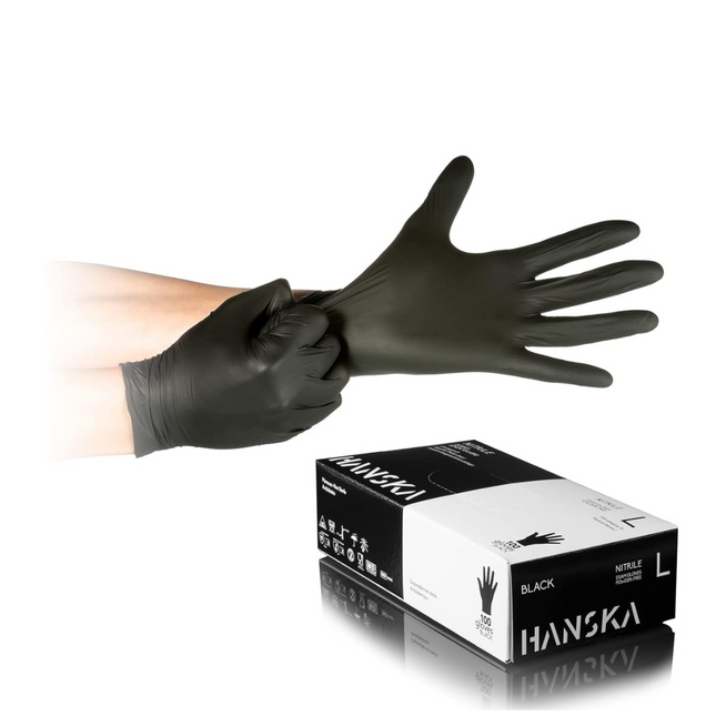 HANSKA GUANTI IN NITRILE SENZA POLVERE L 100PZ Sicula Cosmetics SRL