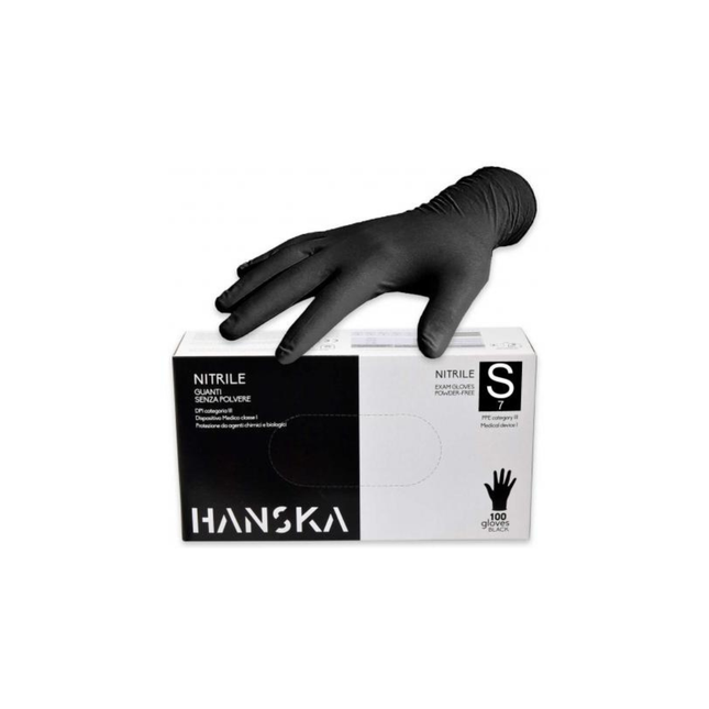 HANSKA GUANTI IN NITRILE SENZA POLVERE S 100PZ Sicula Cosmetics SRL