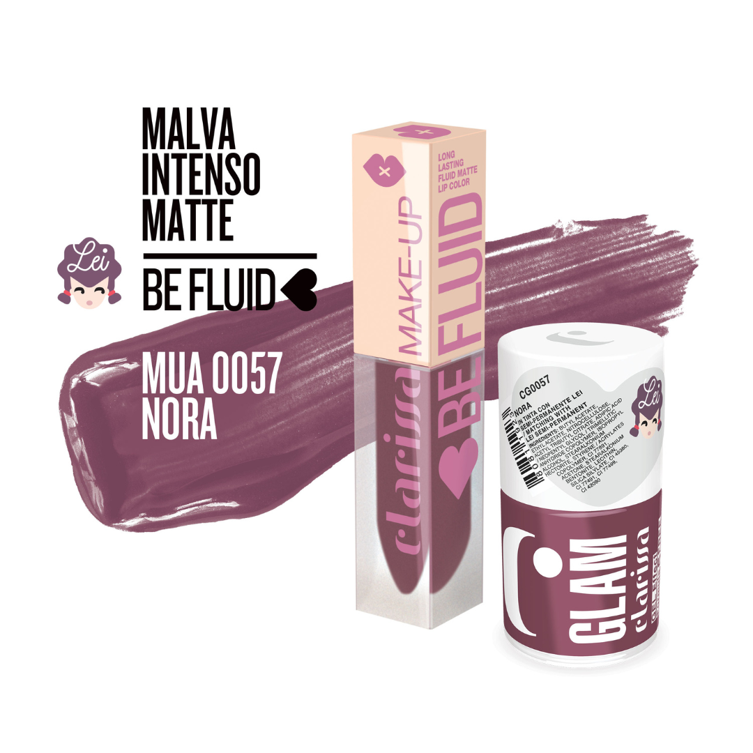 CLARISSA BE FLUID LIPCOLOR NORA-MALVA INTENSO MATTE4ML MUA 0057