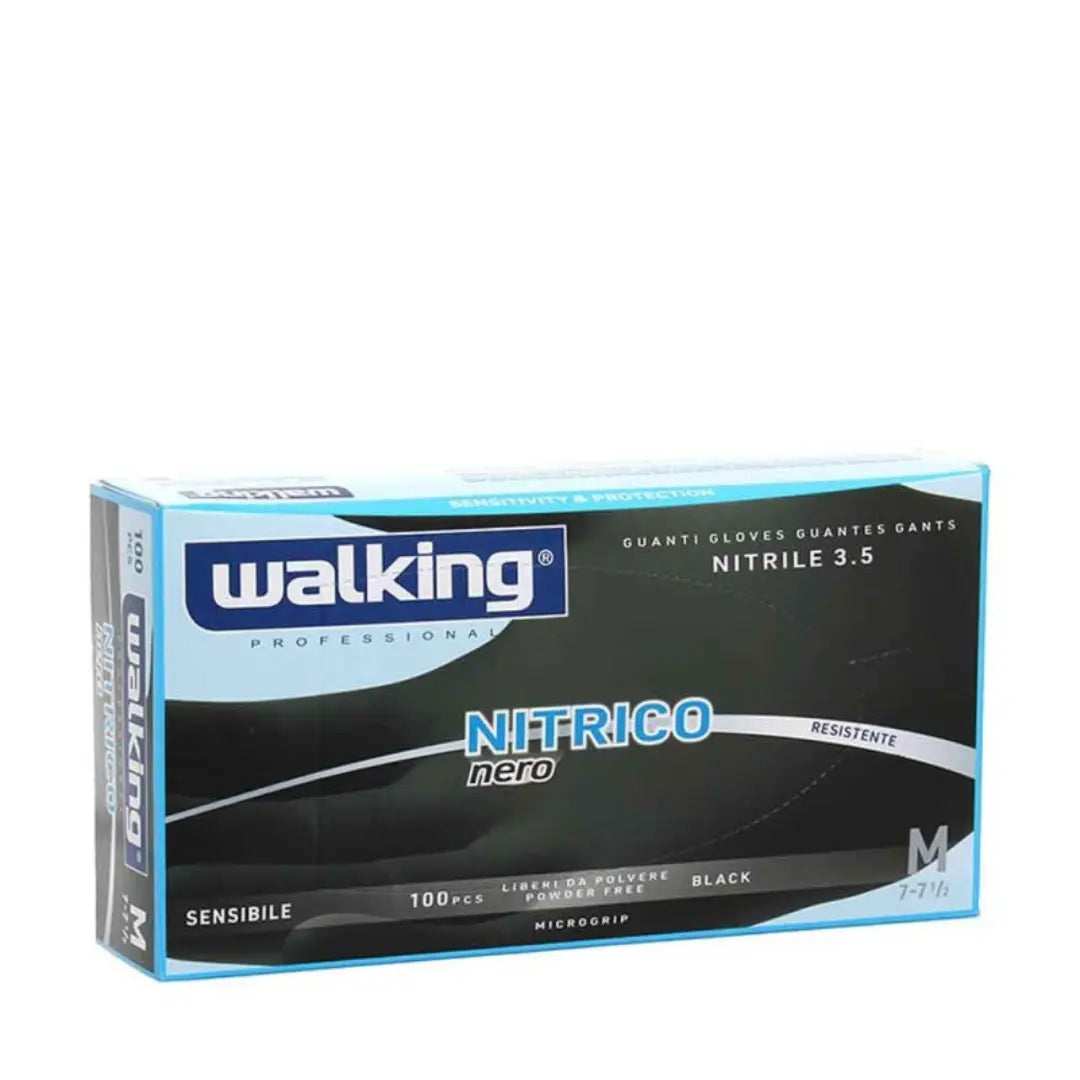 AXIMA WALKING GUANTI NITRILE NERO 100PZ M.