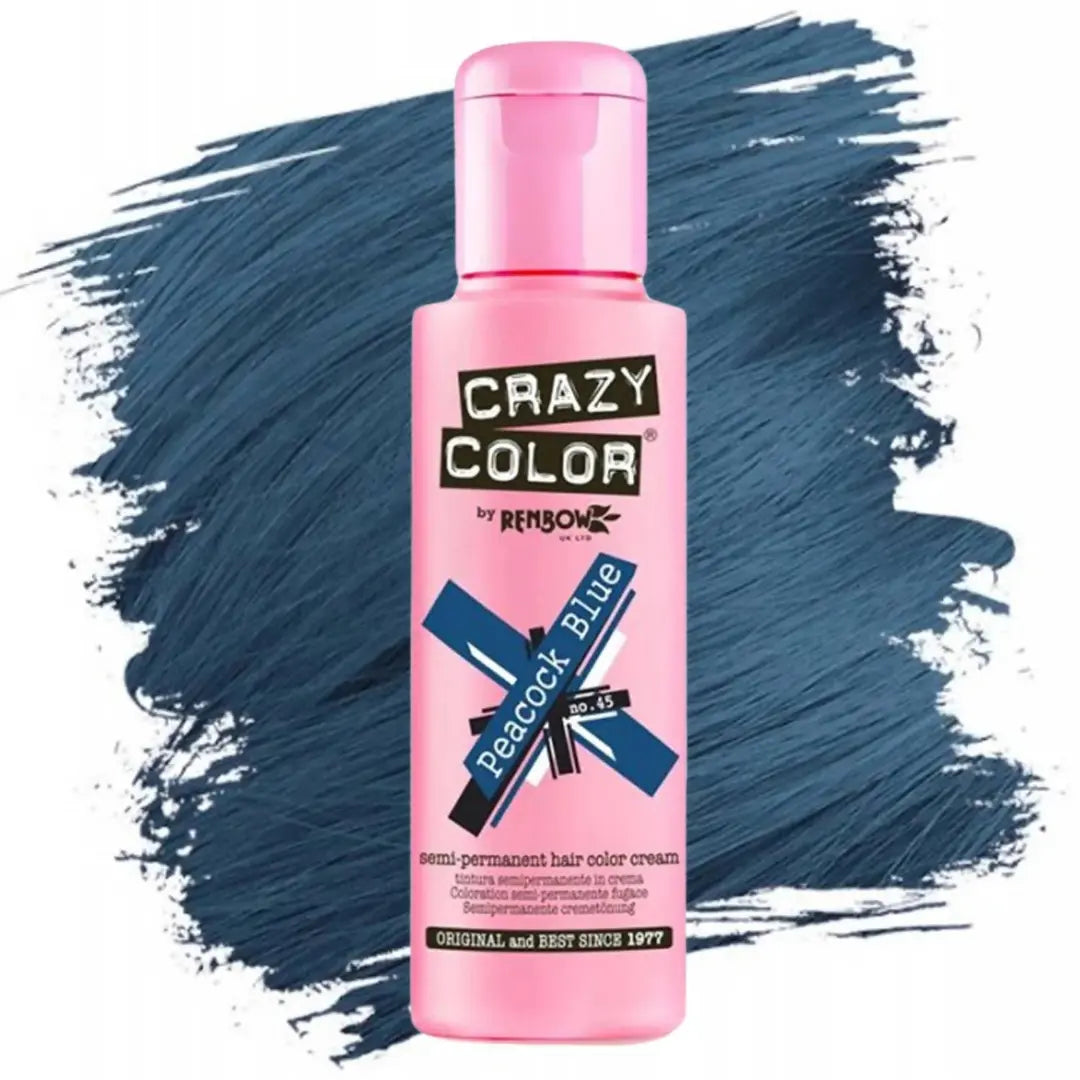 CRAZY COLOR 45 PEACOCK BLUE 100ML.