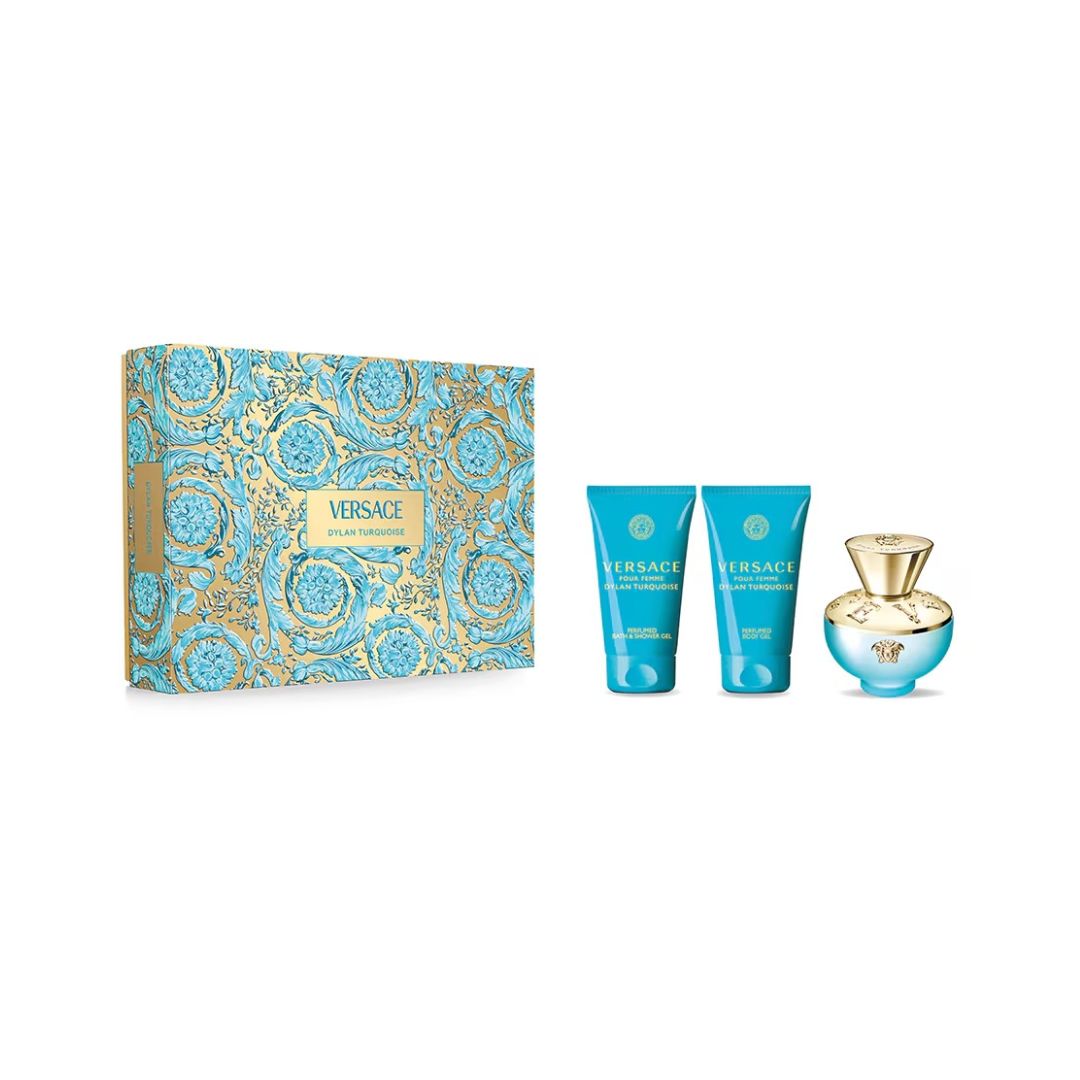 CONF. VERSACE DYLAN TURQUOISE EDT 50ML + BL 50ML + SG 50ML Sicula Cosmetics SRL