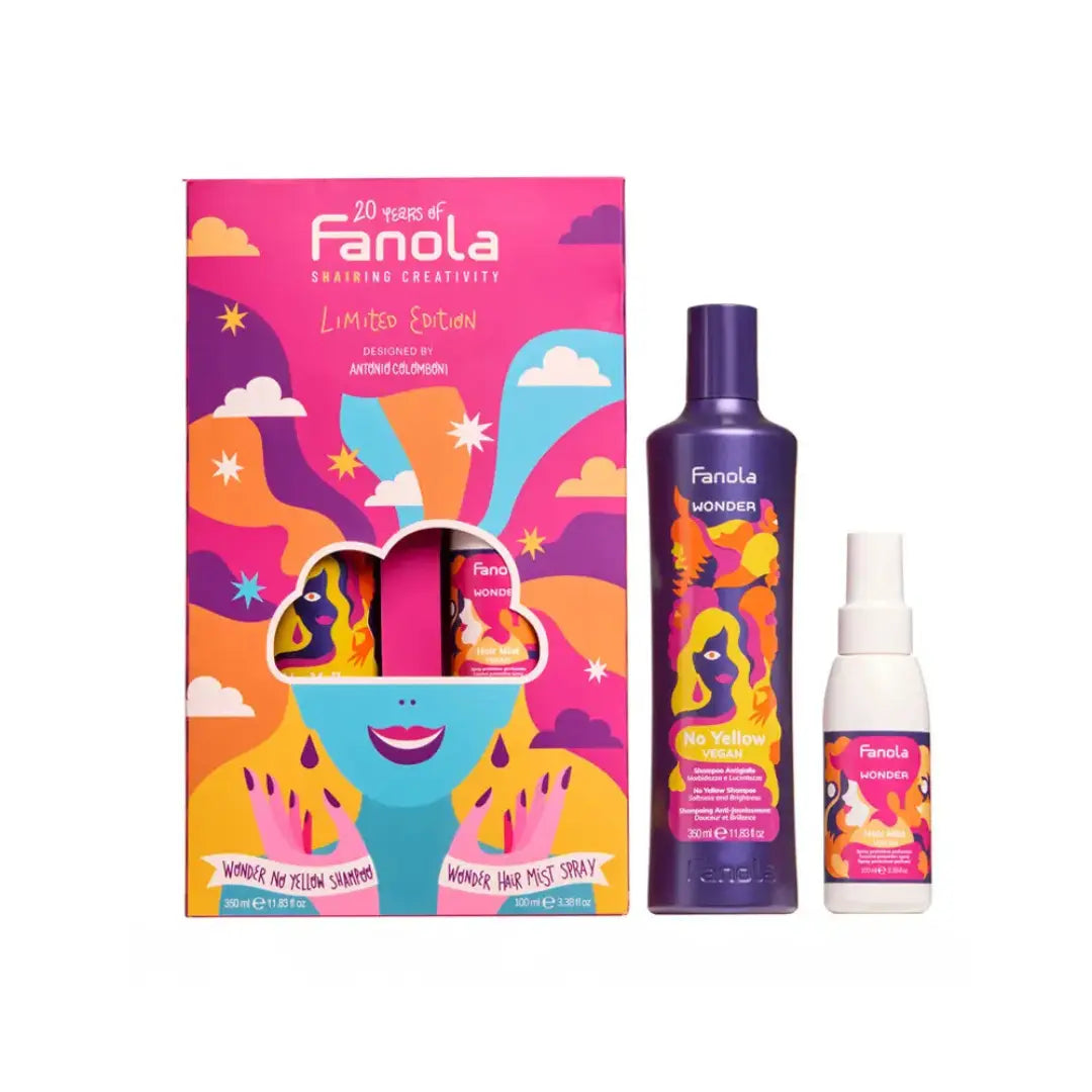 FANOLA No Yellow shampoo e profumo capelli, ideale per neutralizzare i toni gialli e mantenere lucentezza.