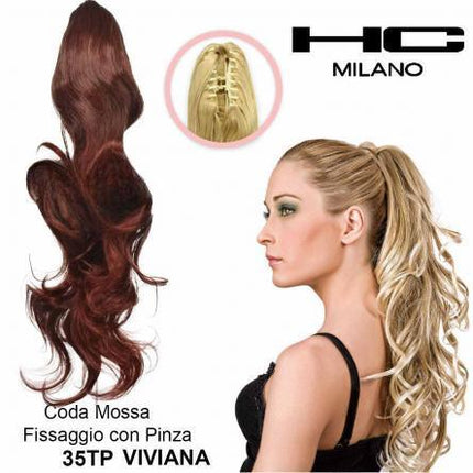 HC MILANO CODA VIVIANA FIBRA SINTETICA MOSSA CON PINZA Sicula Cosmetics SRL