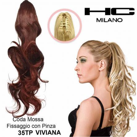 HC MILANO CODA VIVIANA FIBRA SINTETICA MOSSA CON PINZA Sicula Cosmetics SRL