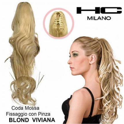 HC MILANO CODA VIVIANA FIBRA SINTETICA MOSSA CON PINZA Sicula Cosmetics SRL