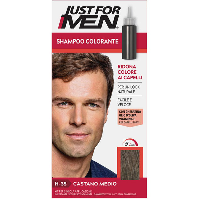 JUST FOR MEN SHAMPOO COL. CASTANO MEDIO Sicula Cosmetics SRL