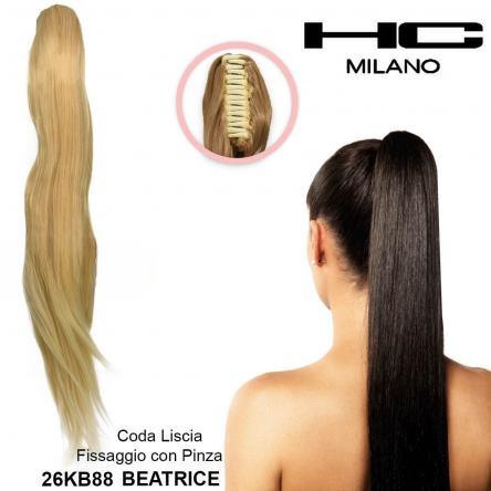 HC MILANO CODA BEATRICE FIBRA SINTETICA LISCIA CON PINZA Sicula Cosmetics SRL
