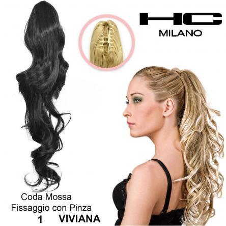 HC MILANO CODA VIVIANA FIBRA SINTETICA MOSSA CON PINZA Sicula Cosmetics SRL