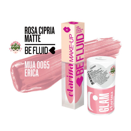 CLARISSA BE FLUID LIPCOLOR ERICA-ROSA CIPRIA MATTE4ML MUA 0065 Sicula Cosmetics SRL