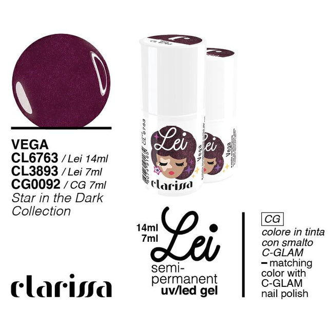 CLARISSA SMALTO SEMIPERMANENTE LEI VEGA 7ML     CL 3893 Sicula Cosmetics SRL
