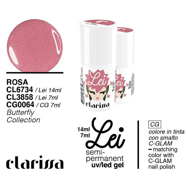CLARISSA SMALTO SEMIPERMANENTE LEI ROSA 7ML  CL 3858 Sicula Cosmetics SRL