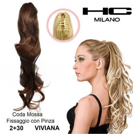 HC MILANO CODA VIVIANA FIBRA SINTETICA MOSSA CON PINZA Sicula Cosmetics SRL