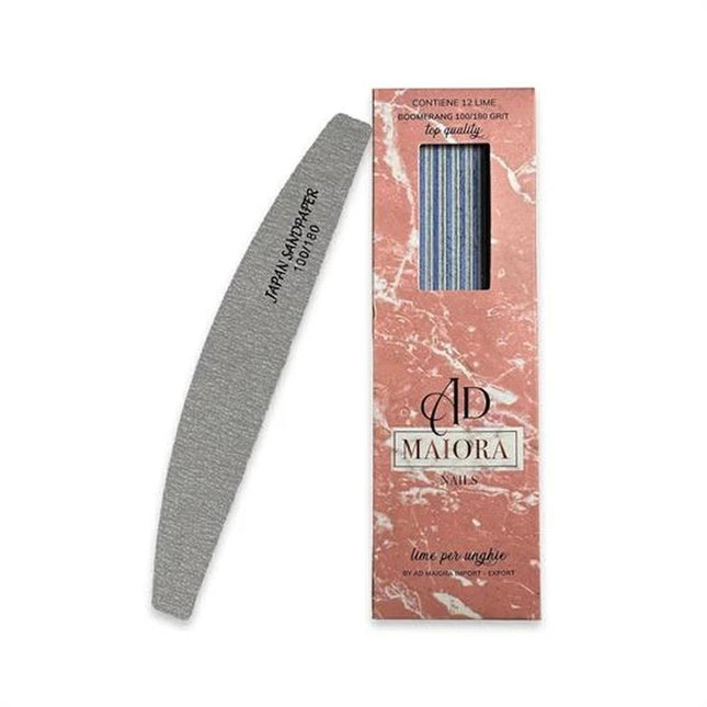 AD MAIORA NAILS LIMA BOOMERANG 100/180 GRIT TOP QUALITY 1PZ Sicula Cosmetics SRL
