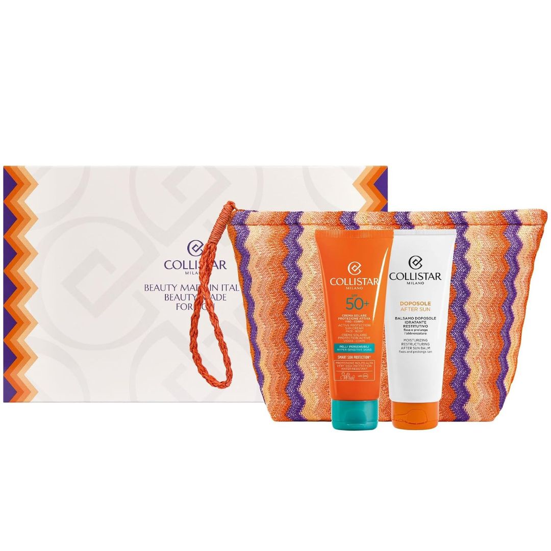COLLISTAR KIT SUN CREMA SOLARE 50+ + DOPOSOLE + POCHETTE