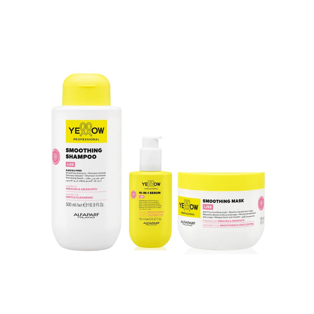 ALFAPARF YELLOW KIT LISS SHAMPOO 500ml+MASK 300ml+10IN1 SERUM 150ml Sicula Cosmetics SRL