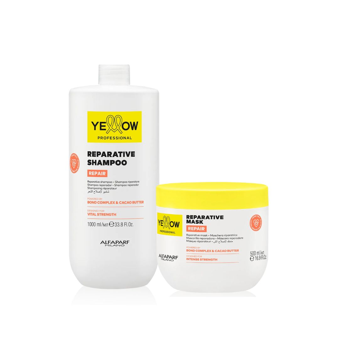 ALFAPARF YELLOW KIT REPAIR SHAMPOO 1000ml + MASK 500ml Sicula Cosmetics SRL