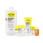 ALFAPARF YELLOW KIT NUTRITIVE SHAMPOO 1000ml + MASK 500ml + LEAVE-IN 200ml + OIL 100ml Sicula Cosmetics SRL