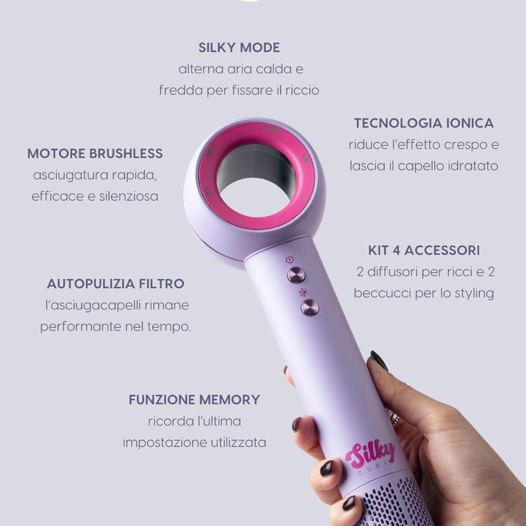 SILKY CURL ASCIUGACAPELLI PER CAPELLI RICCI