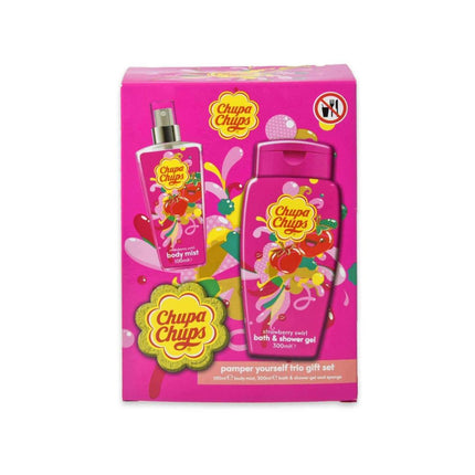 CHUPA CHUPS STRAWBERRY SWIRL BODY MIST 100ML + SG 300ML + SPUGNA Sicula Cosmetics SRL